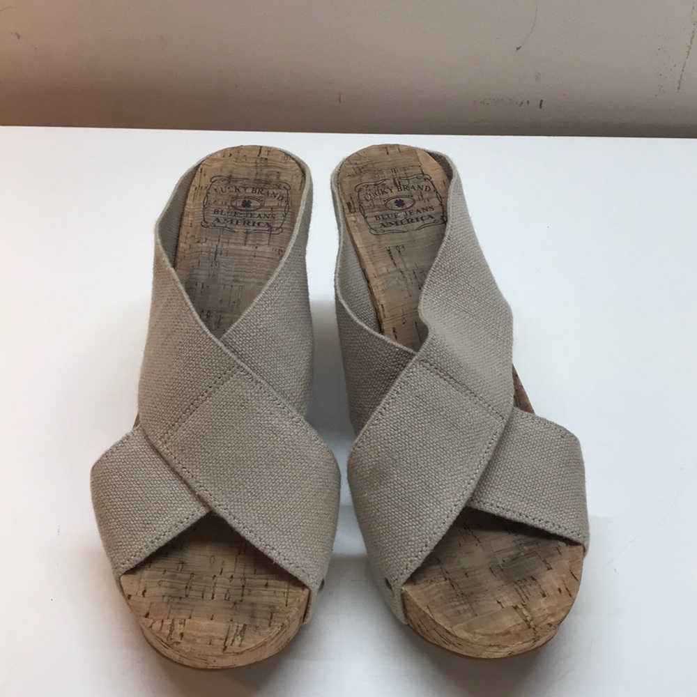 Lucky Brand Tan Platform Sandals Size 10 - Picture 3 of 8